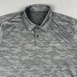 NOBULL Polo Shirt Mens 3XL‎ Gray Camo Athletic Performance Golf Short Sleeve